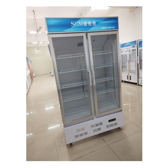 688L Commercial Display Refrigerator Upright Double Glass Door Beer Fridge